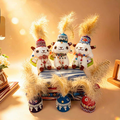Xinjiang Little Sheep plush keychain - real product photo